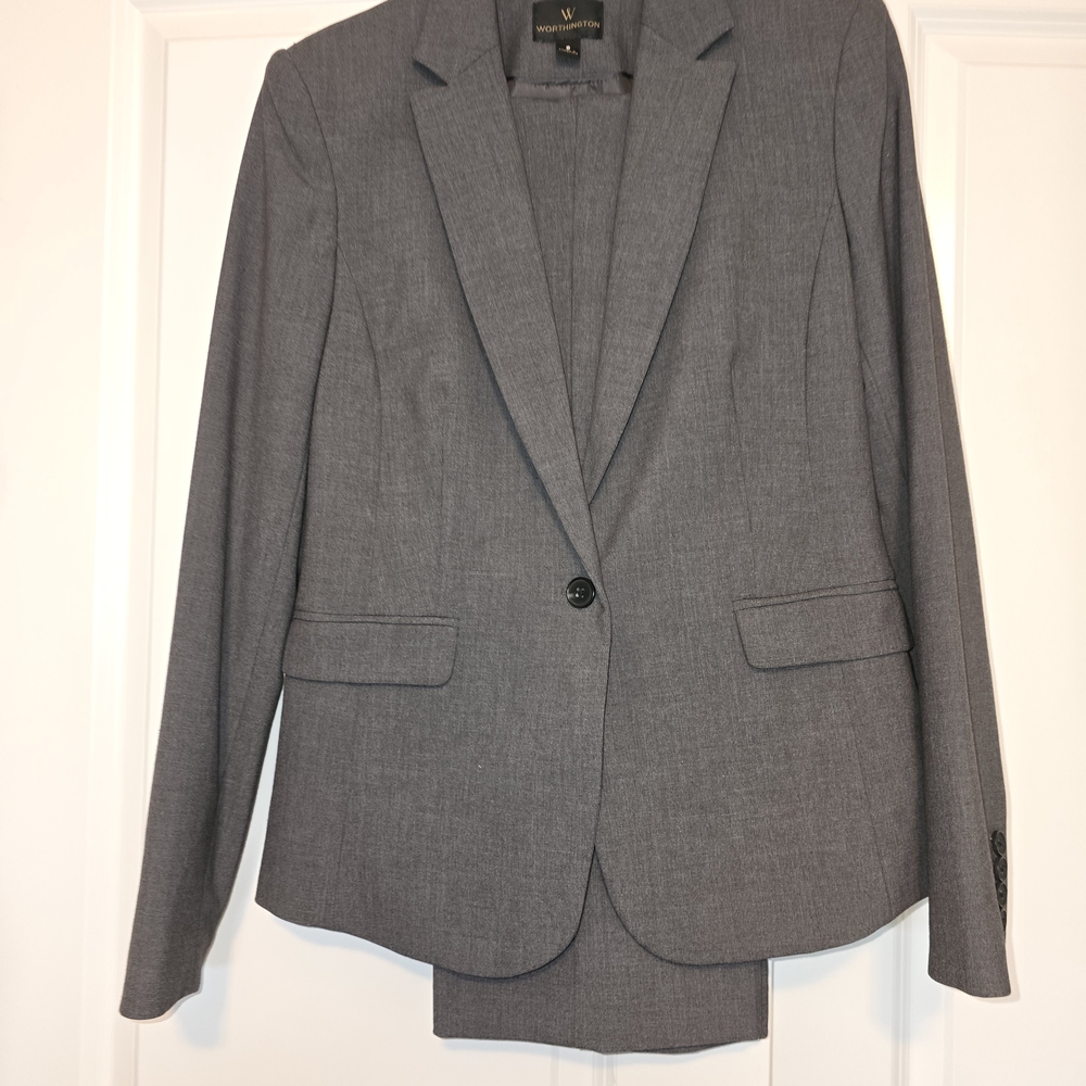 Worthington Women's Charcoal Dress Pants And Blazer